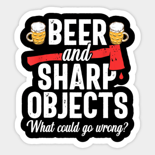 Axe Throwing Dad Funny Beer Hatchet Lumberjack Hobby Gift Sticker